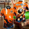 BlueJose Billiards 8-Ball Flaming Grunge Personalized Name, Team Name Unisex Shirt (6 Colors)