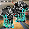BlueJose Bowling And Pins Colorful Pins Ball Design Customized Name, Team Name 3D Shirt (4 Colors)