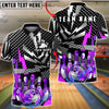 BlueJose Bowling And Pins Colorful Pins Ball Design Customized Name, Team Name 3D Shirt (4 Colors)