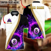 BlueJose Billiards 8 Ball White Black Fire Elegant Personalized Name, Team Name Unisex Shirt (4 Colors)