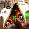 BlueJose Billiards 8 Ball White Black Fire Elegant Personalized Name, Team Name Unisex Shirt (4 Colors)