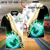 BlueJose Bowling And Pins White Fire Smoke Golden Tribal Customized Name, Team Name 3D Shirt (4 Colors)