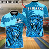 BlueJose Bowling And Pins Fierce Lion Pins Ball Design Customized Name, Team Name 3D Shirt (4 Colors)