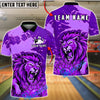 BlueJose Bowling And Pins Fierce Lion Pins Ball Design Customized Name, Team Name 3D Shirt (4 Colors)