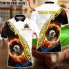 BlueJose Billiards 8 Ball White Gold Fire Personalized Name, Team Name Unisex Shirt (4 Colors)