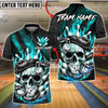 BlueJose Bowling And Pins Skull Snake Flame Pins Gothic Inferno Customized Name, Team Name 3D Shirt (4 Colors)
