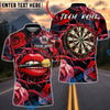 BlueJose Darts Lips Roses Thorns Dartboard Love Trap Customized Name, Team Name 3D Shirt (4 Colors)