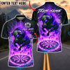 BlueJose Darts Flaming Bull Dartboard Fire Theme Multicolor Options Personalized Name Shirt (4 Colors)