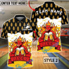 BlueJose Bowling Beer Bull Wheat Pattern Customized Name, Team Name 3D Shirt (4 Colors)