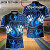BlueJose Bowling Cobra Snake Skin Lightning Customized Name, Team Name 3D Shirt (4 Colors)