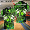 BlueJose Bowling Cobra Snake Skin Lightning Customized Name, Team Name 3D Shirt (4 Colors)