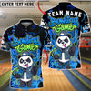 BlueJose Bowling Panda Graffiti Street Art Customized Name, Team Name 3D Shirt (4 Colors)