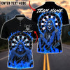 BlueJose Darts Grim Reaper Dartboard Flaming Chains Multicolor Options Personalized Name Shirt (4 Colors)