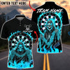 BlueJose Darts Grim Reaper Dartboard Flaming Chains Multicolor Options Personalized Name Shirt (4 Colors)
