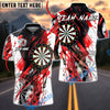 BlueJose Darts Black Abstract Dartboard Splash Customized Name, Team Name 3D Shirt (4 Colors)