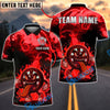 BlueJose Darts Dartboard Cartoon Crazy Flame Personalized Name, Team Name Unisex Shirt (4 Colors)