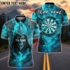 BlueJose Darts Flame Skull Fire Reaper Personalized Name, Team Name Unisex Shirt (4 Colors)