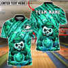BlueJose Bowling & Pins Panda Lightning Design Customized Name, Team Name 3D Shirt (4 Colors)