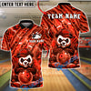 BlueJose Bowling & Pins Panda Lightning Design Customized Name, Team Name 3D Shirt (4 Colors)
