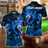 BlueJose Billiards 8-Ball Skull Lightning Customized Name, Team Name 3D Shirt (4 Colors)