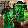 BlueJose Billiards 8-Ball Skull Lightning Customized Name, Team Name 3D Shirt (4 Colors)