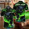BlueJose Billiards 8-Ball Panther Fire Design Customized Name, Team Name 3D Shirt (4 Colors)