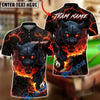 BlueJose Billiards 8-Ball Panther Fire Design Customized Name, Team Name 3D Shirt (4 Colors)