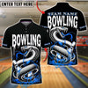 BlueJose Bowling Snake Venom Drip Design Customized Name, Team Name 3D Shirt (4 Colors)