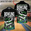 BlueJose Bowling Snake Venom Drip Design Customized Name, Team Name 3D Shirt (4 Colors)