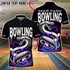BlueJose Bowling Snake Venom Drip Design Customized Name, Team Name 3D Shirt (4 Colors)