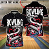BlueJose Bowling Snake Venom Drip Design Customized Name, Team Name 3D Shirt (4 Colors)