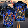 BlueJose Darts Golden Dragon Target Multicolor Options Personalized Name Shirt (6 Colors)