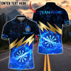 BlueJose Darts Flaming Dartboard Lightning Strike Fire Design Multicolor Options Personalized Name Shirt (4 Colors)