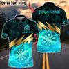 BlueJose Darts Flaming Dartboard Lightning Strike Fire Design Multicolor Options Personalized Name Shirt (4 Colors)