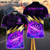 BlueJose Darts Flaming Dartboard Lightning Strike Fire Design Multicolor Options Personalized Name Shirt (4 Colors)
