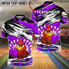 BlueJose Bowling And Pins Angry Turkey Customized Name, Team Name 3D Shirt (4 Colors)