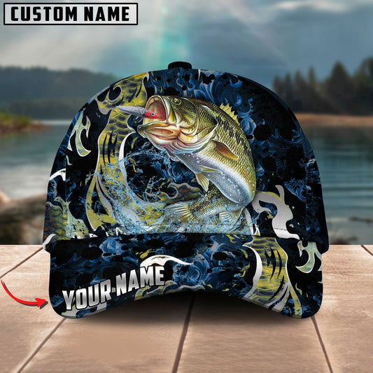 BlueJose Fishing Jumping Ocean Splash Personalized Cap (11 Breeds)