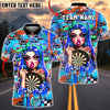 BlueJose Darts Graffiti Rebel Girl Dartboard Multicolor Options Personalized Name Shirt (4 Colors)