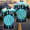 BlueJose Darts Rainbow Melt Dripping Dartboard Multicolor Options Personalized Name Shirt (6 Colors)