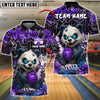 BlueJose Bowling And Pins Graffiti Panda Customized Name, Team Name 3D Shirt (4 Colors)