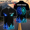 BlueJose Darts Fire Eyes Dartboard Design Personalized Name, Team Name Unisex Shirt (4 Colors)