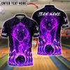 BlueJose Bowling And Pins Fire Tiger Customized Name, Team Name 3D Shirt (4 Colors)