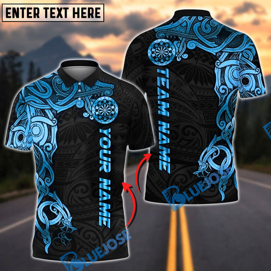 BlueJose Darts Tribal Gold Pattern Personalized Name, Team Name Unisex Shirt (6 Colors)