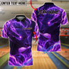 BlueJose Bowling And Pins Fire Bull Flaming Customized Name, Team Name 3D Shirt (4 Colors)