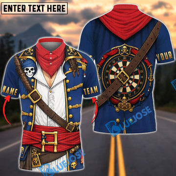 BlueJose Darts Pirate Captain Skull Dartboard Personalized Name Shirt