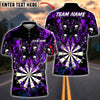 BlueJose Darts Gothic Skull Butterfly Dartboard Multicolor Options Personalized Name Shirt (4 Colors)