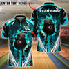 BlueJose Bowling Flaming Ball Cool Style Customized Name, Team Name 3D Shirt (4 Colors)