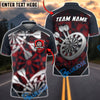 BlueJose Darts Blur Abstract Grunge Dartboard Splash Personalized Name, Team Name Unisex Shirt (4 Colors)