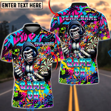 BlueJose Darts Gorilla Graffiti Game On Personalized Name Shirt