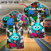 BlueJose Bowling Madness Graffiti Style Customized Name, Team Name 3D Shirt (4 Colors)